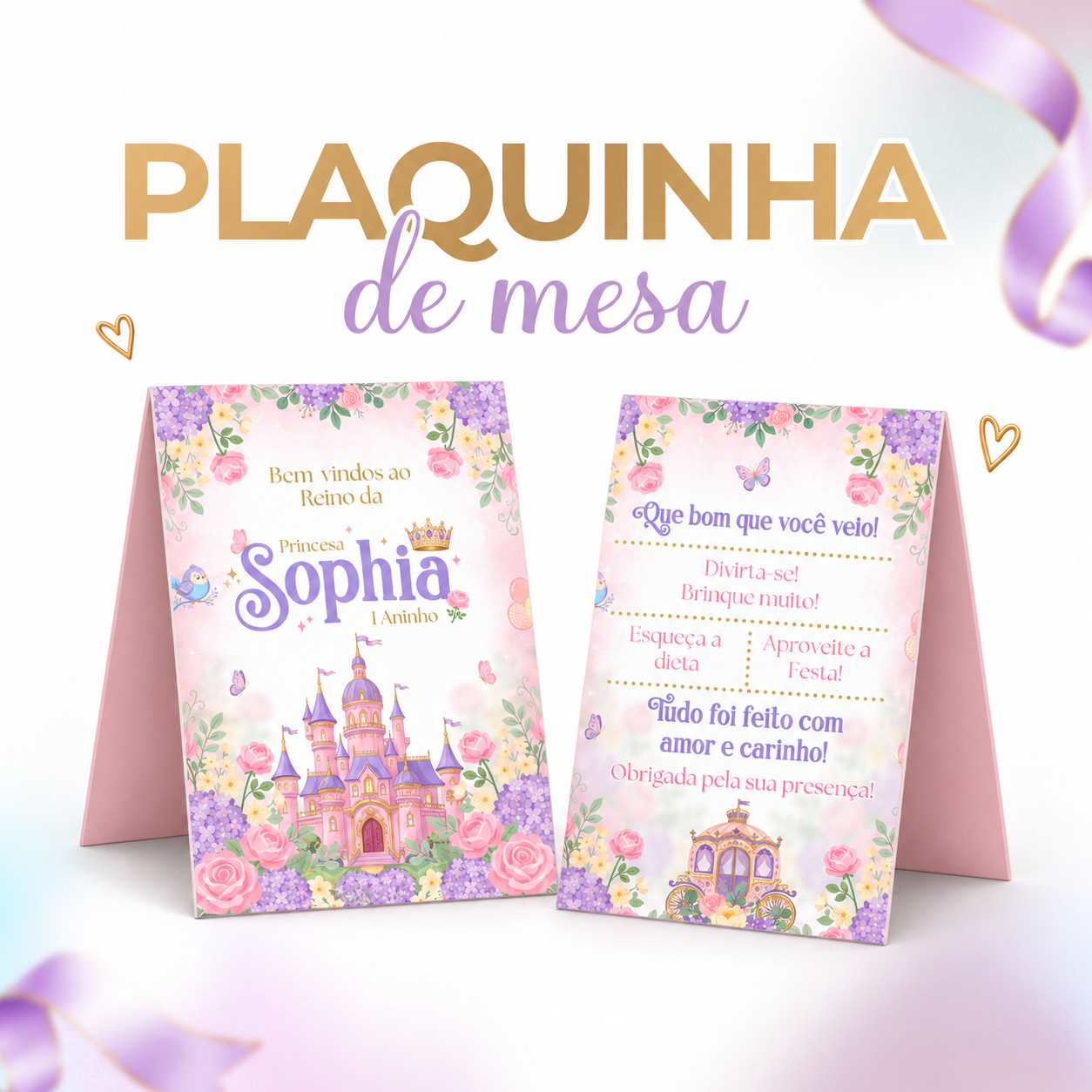 Plaquinha Dupla de Mesa/Agradecimento