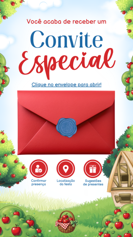 Convite Animado Plus - Branca de Neve 2