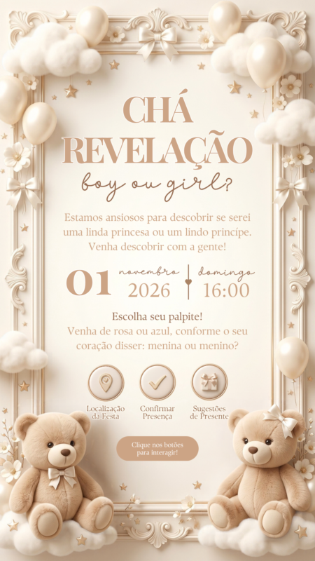 Convite Interativo - Chá Revelação