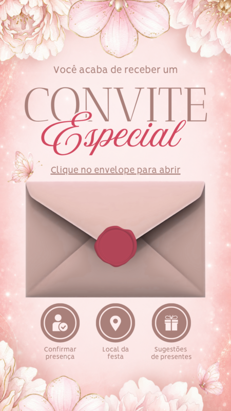 Convite Animado Plus - 15 Anos Rosa Bebe