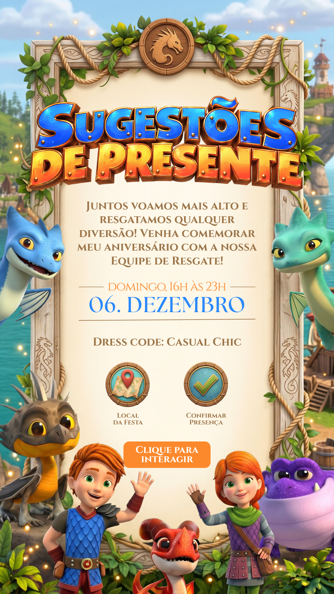 Convite Interativo - Dragon Rescue Riders - Imagem 2