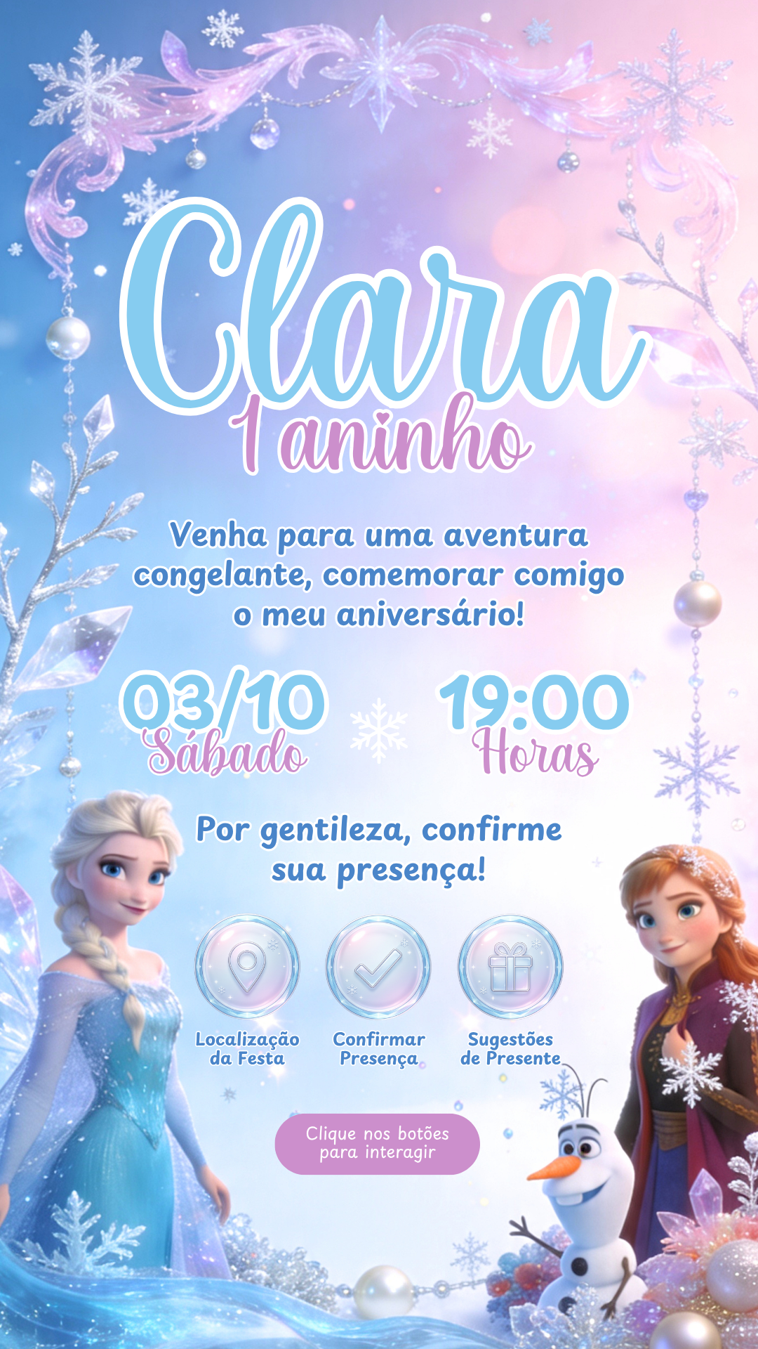 Convite Interativo - Frozen 3 - Imagem 3