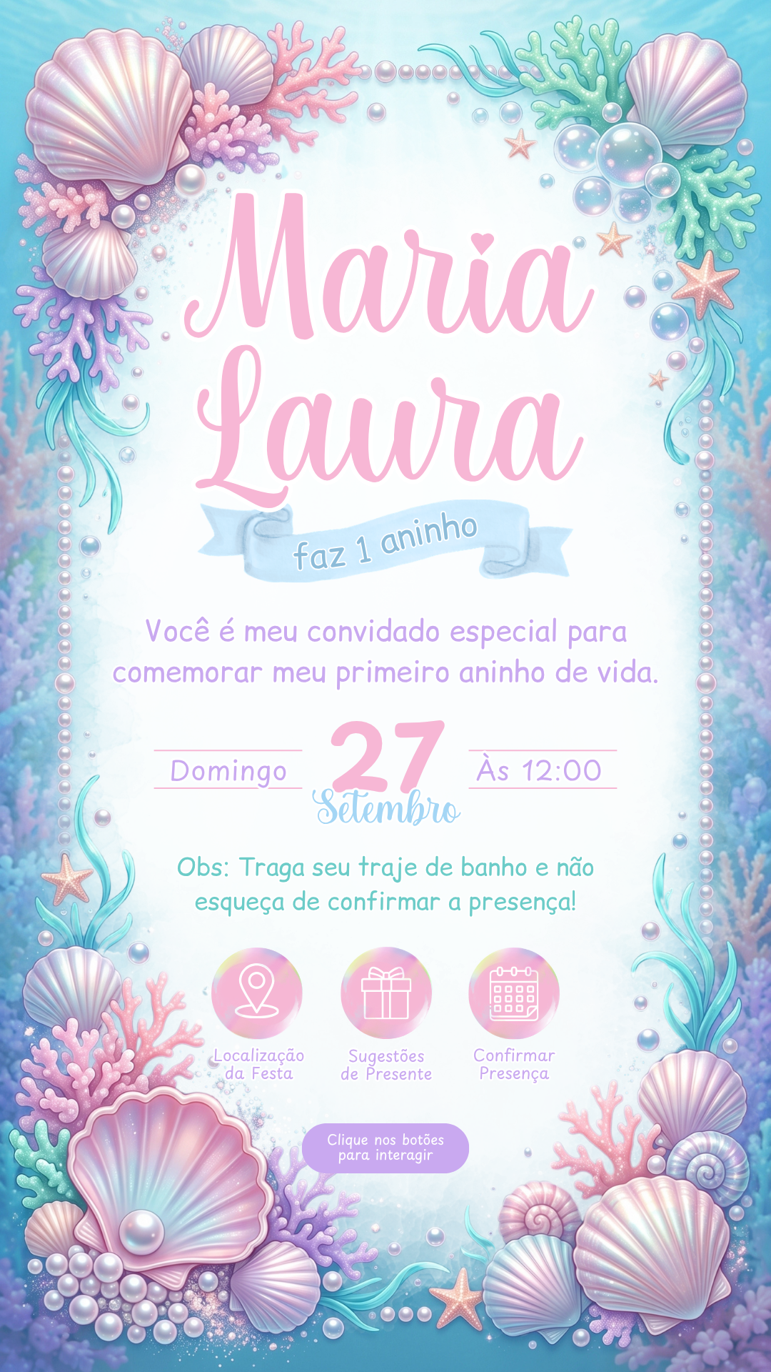 Convite Interativo - Fundo do Mar 2 - Imagem 2