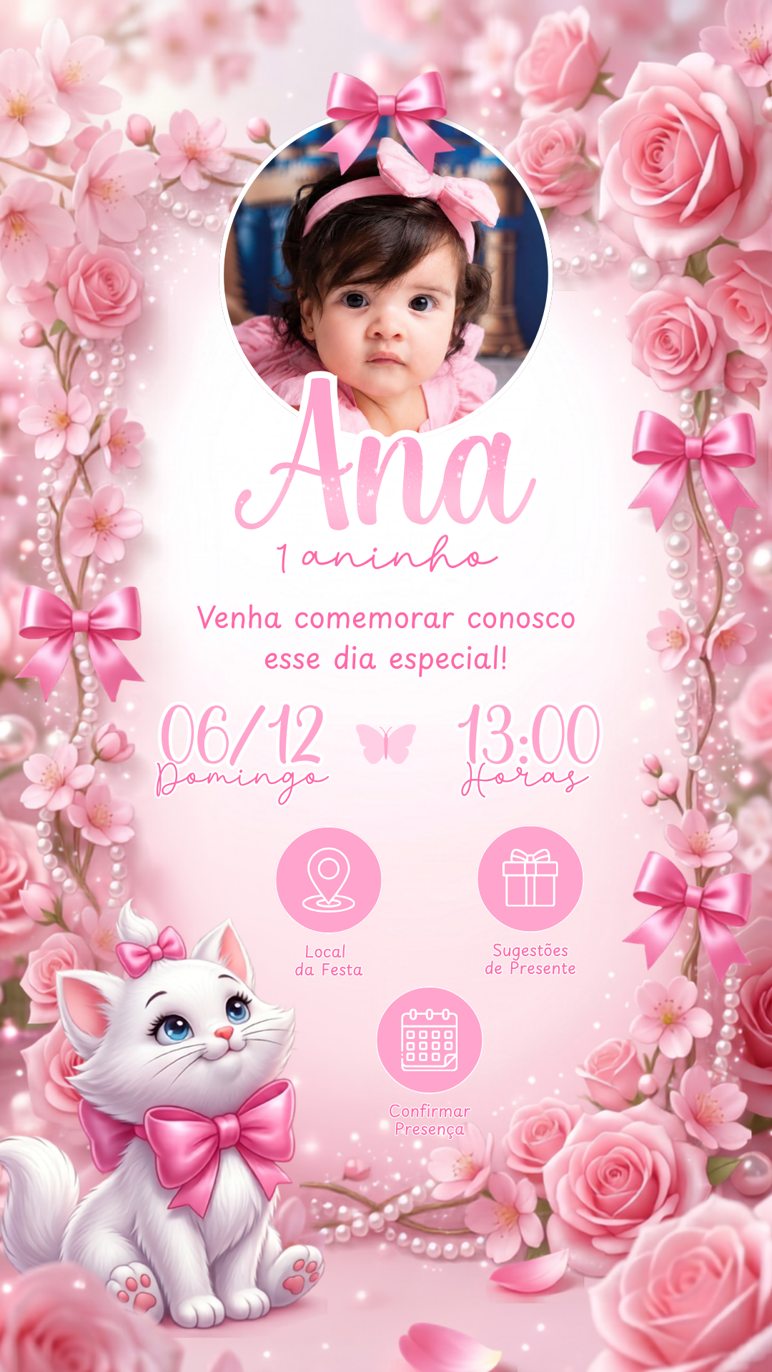 Convite Interativo - Gatinha Marrie