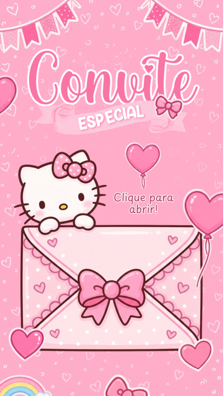 Convite Tecnológico - Hello Kitty