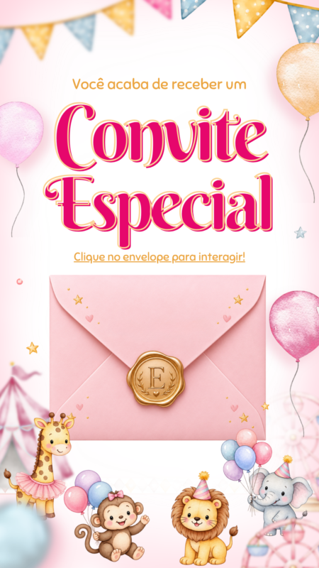 Convite Interativo - Circo Rosa 2