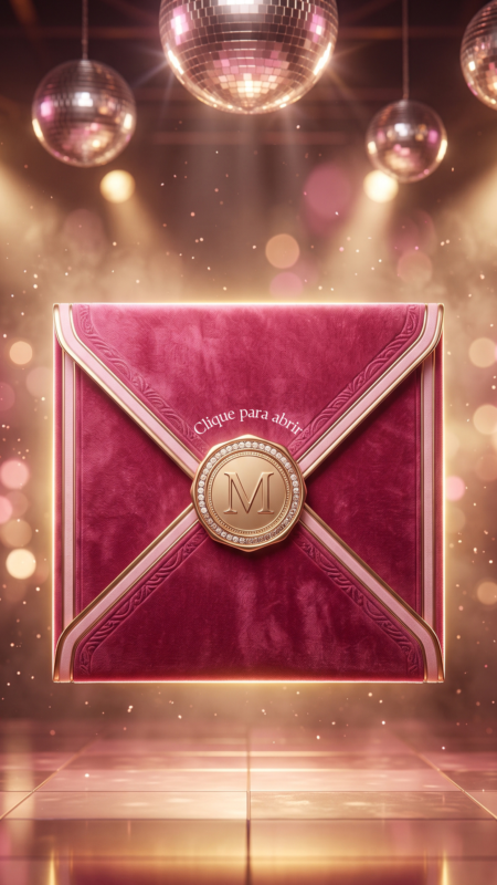 Convite Interativo - Pink, Dourado e Preto