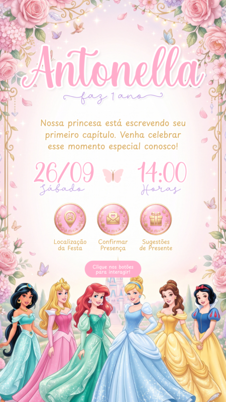 Convite Interativo - Jardim das Princesas
