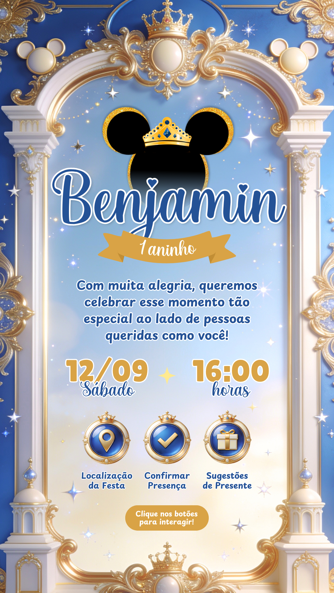 Convite Interativo - Mickey Realeza 2 - Imagem 2