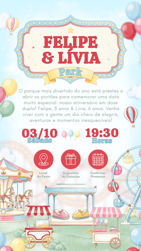 Convite Interativo - Parque de Diversões 2