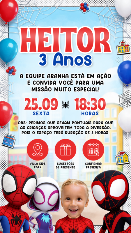 Convite Interativo - Spidey