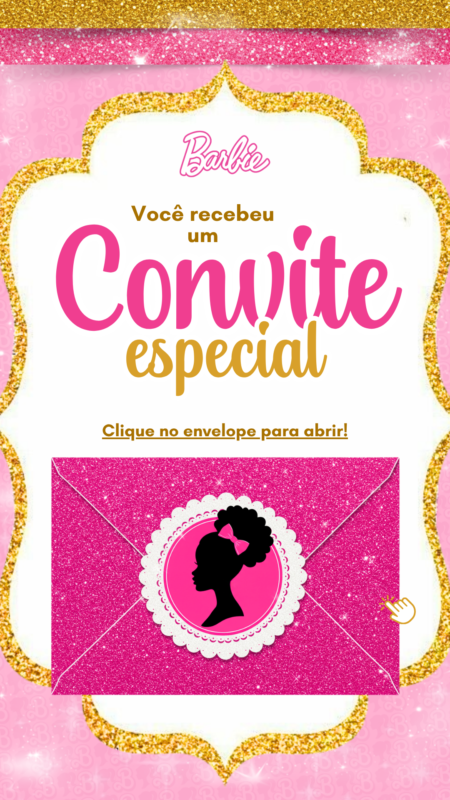 Convite Tecnológico - Barbie Negra