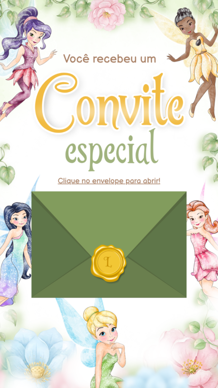 Convite Tecnológico - Tinker Bell Fadas