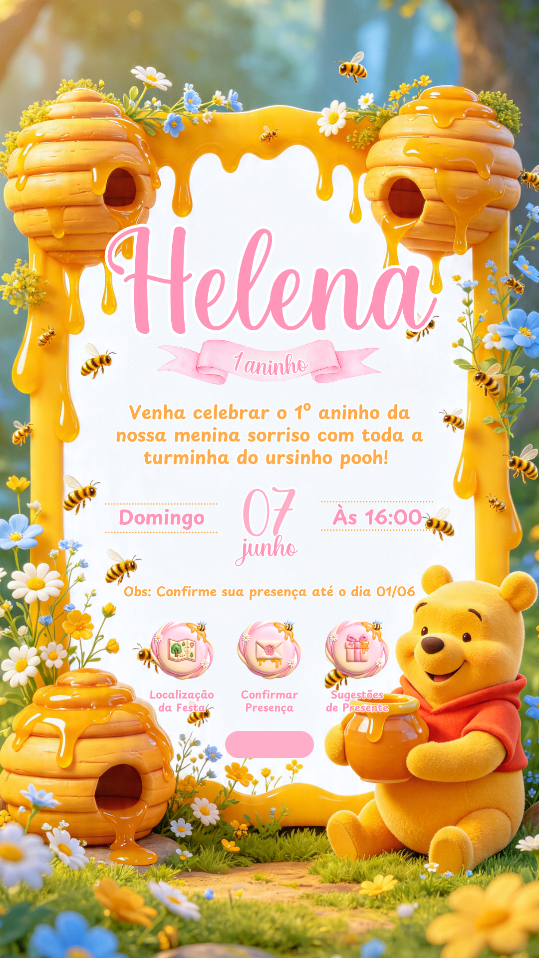 Convite Interativo - Ursinho Pooh 8