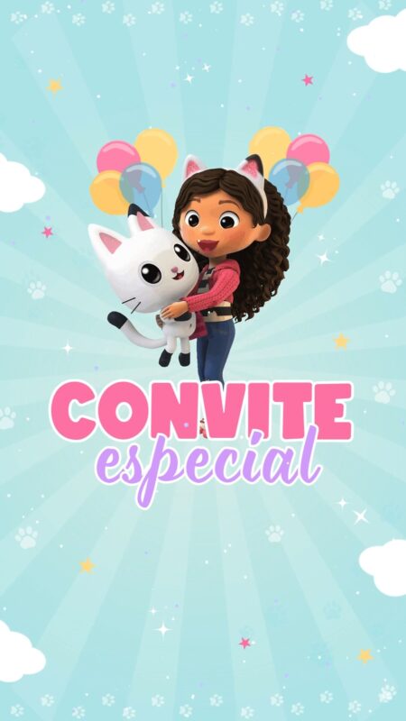 Convite Animado Plus - A Casa Mágica da Gabby