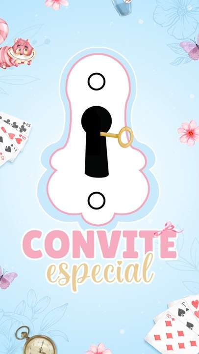 Convite Animado Plus - Alice no País das Maravilhas