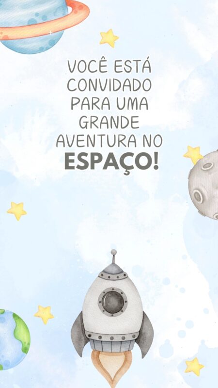 Convite Animado Plus - Astronauta em tons claros