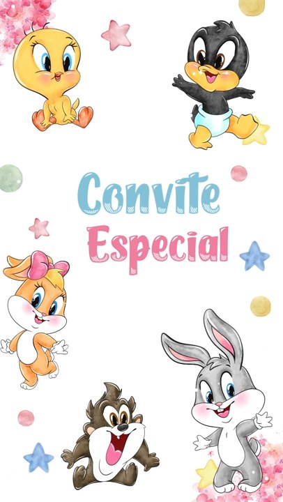 Convite Animado Plus - Baby Looney Tunes