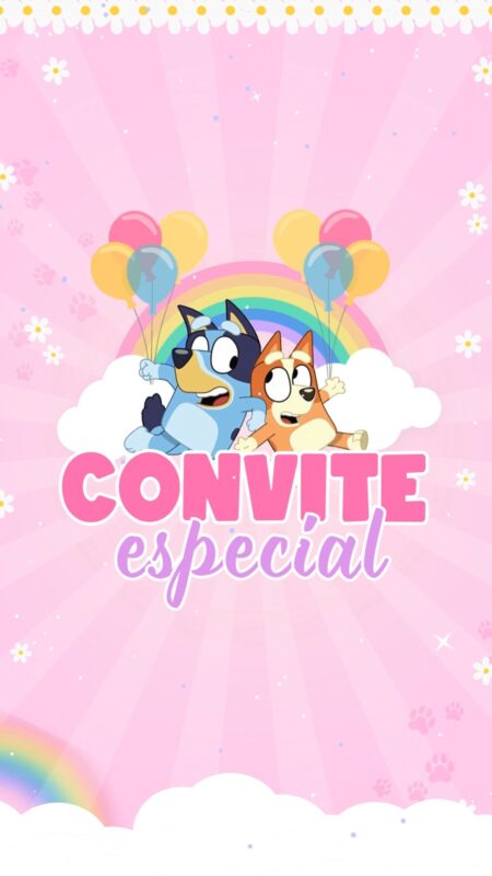 Convite Animado Plus - Bluey Menina