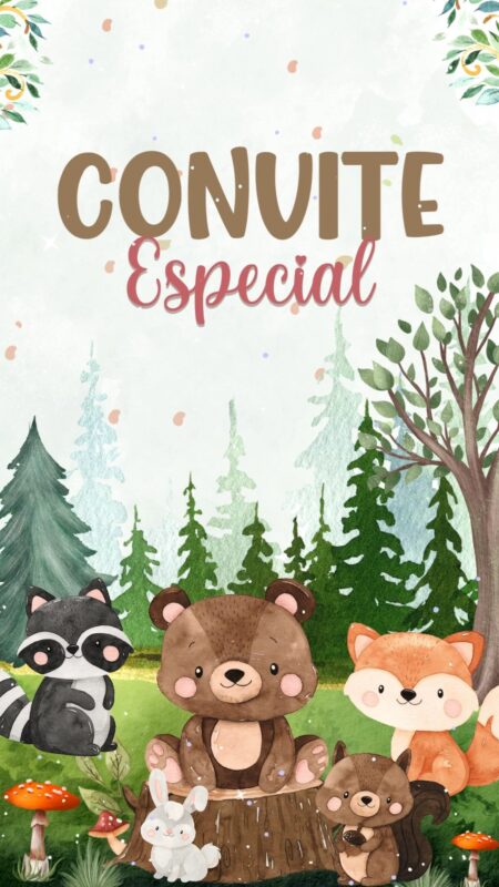 Convite Animado Plus - Bosque Encantado Menino