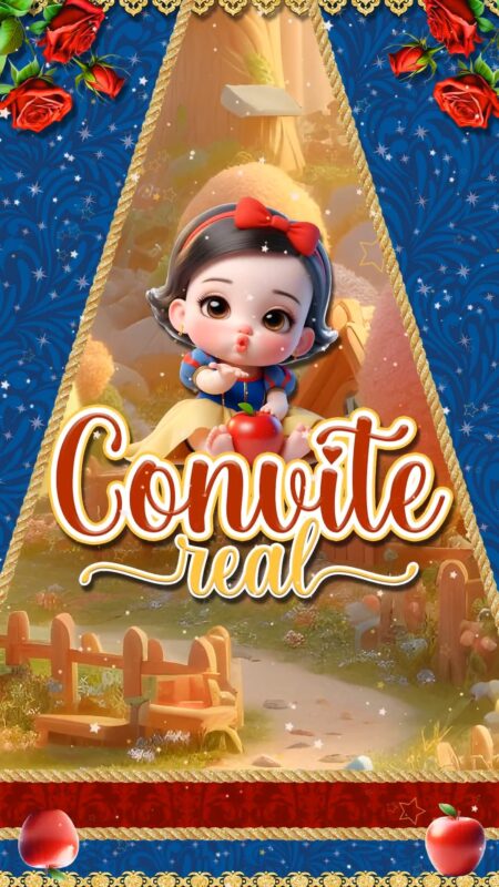 Convite Animado Plus - Branca de Neve Baby