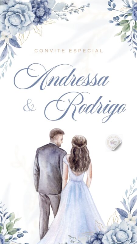Convite Animado Plus - Casamento Azul bebê