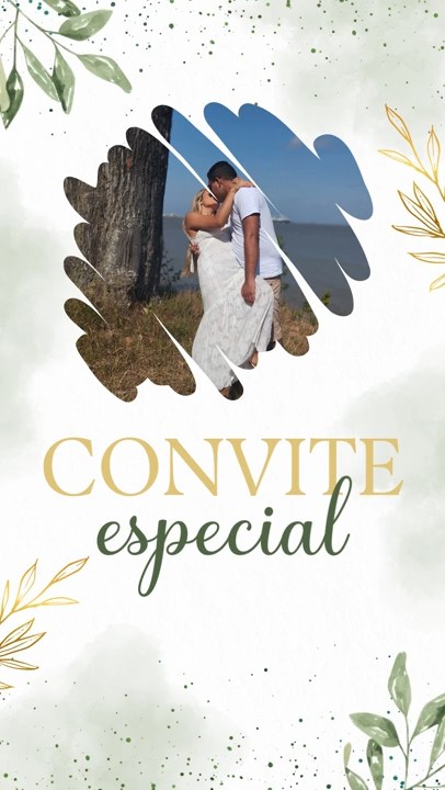 Convite Animado Plus - Casamento Verde Oliva