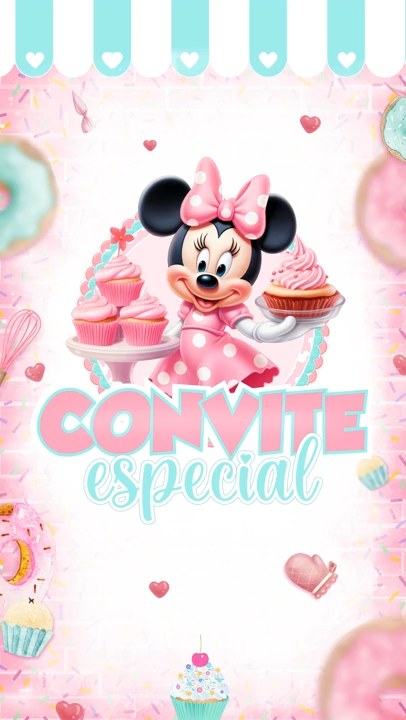 Convite Animado Plus - Confeitaria da Minnie