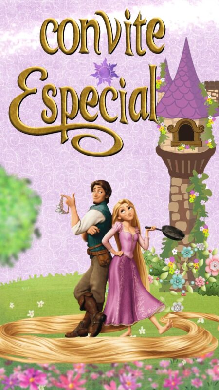 Convite Animado Plus - Enrolados Rapunzel