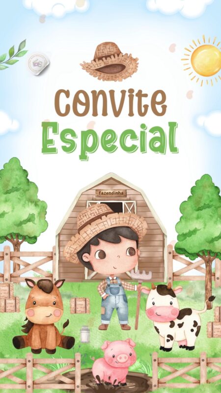 Convite Animado Plus - Fazendinha