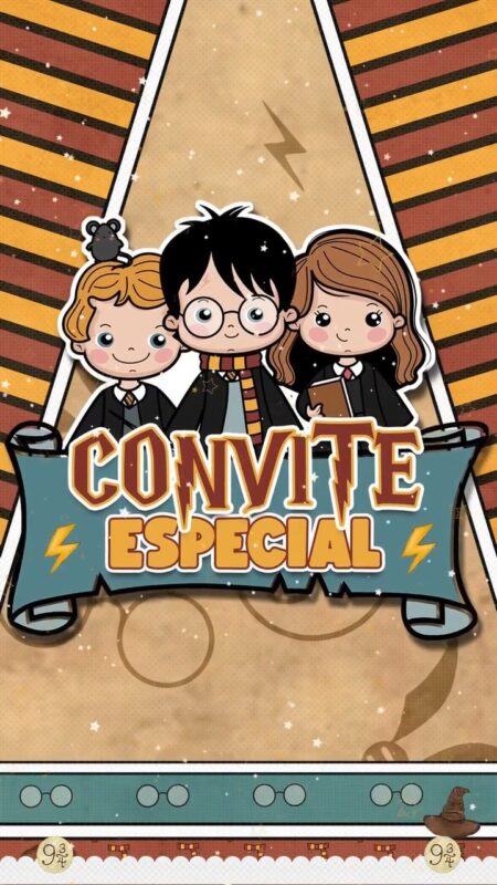 Convite Animado Plus - Harry Potter Cute