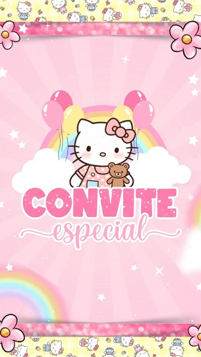 Convite Animado Plus - Hello Kitty