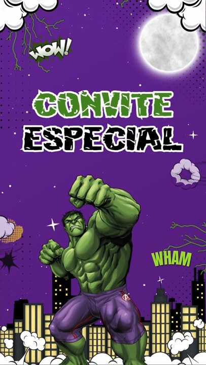Convite Animado Plus - Hulk