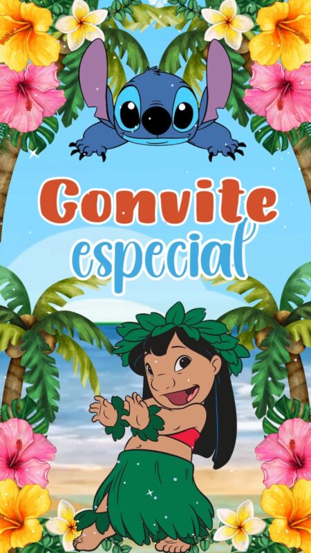 Convite Animado Plus - Lilo & Stitch
