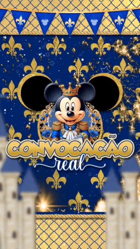 Convite Animado Plus - Mickey Realeza