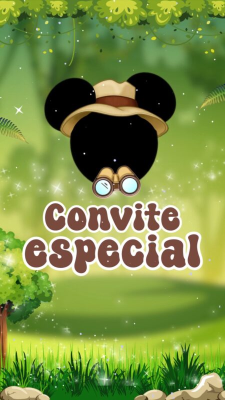 Convite Animado Plus - Mickey Safari