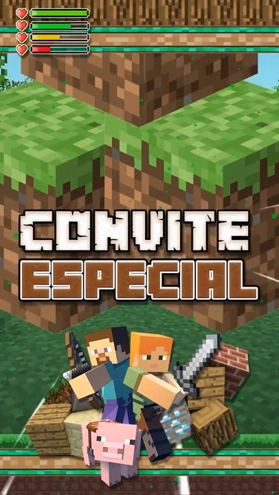 Convite Animado Plus - Minecraft