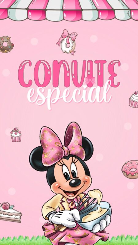 Convite Animado Plus - Minnie Confeitaria