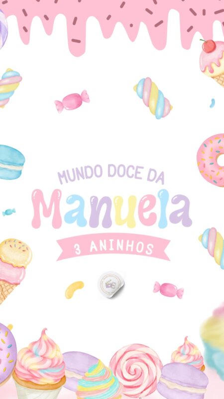 Convite Animado Plus - Mundo Doce