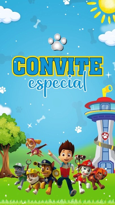 Convite Animado Plus - Patrulha Canina