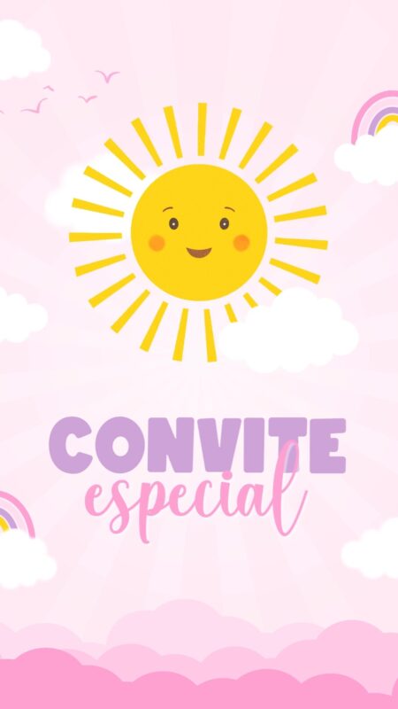 Convite Animado Plus - Primeira Volta ao Sol - Menina