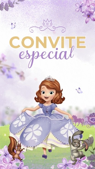 Convite Animado Plus - Princesinha Sofia