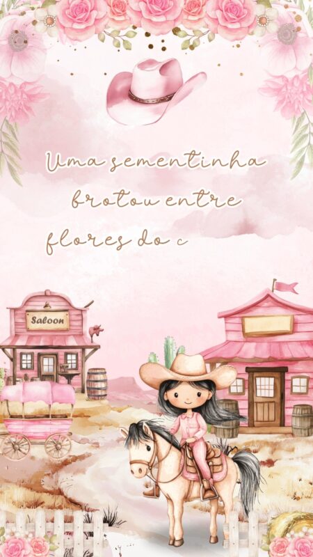 Convite Animado Plus - Rancho Cowgirl