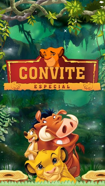 Convite Animado Plus - Rei Leão