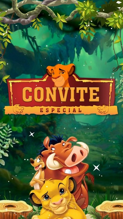Convite Animado Plus - Rei Leão