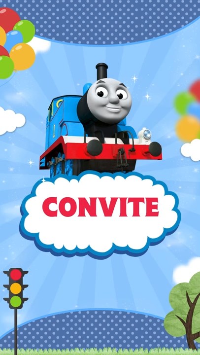 Convite Animado Plus - Thomas e seus Amigos
