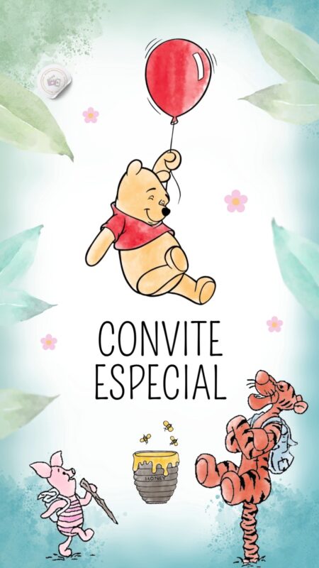 Convite Animado Plus - Ursinho Pooh