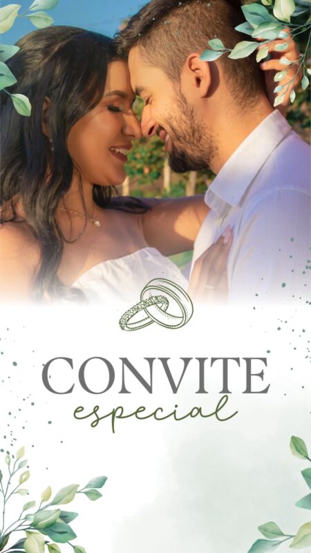 Convite Animado Plus - Verde Oliva - Casamento