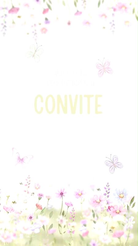 Convite Animado Plus - Jardim de borboletas