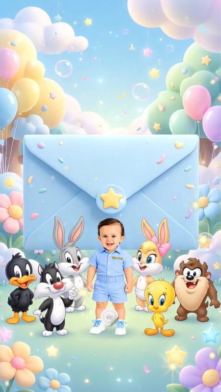 Convite Cinemágico Interativo - Baby Looney Tunes 2